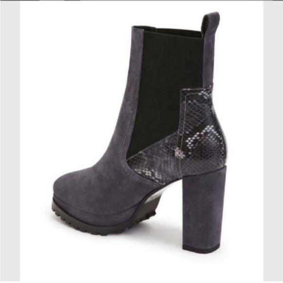 ALL SAINTS Sahara Snakeskin Embossed Suede Bootie Size 39 gray  NEW - Picture 2 of 9